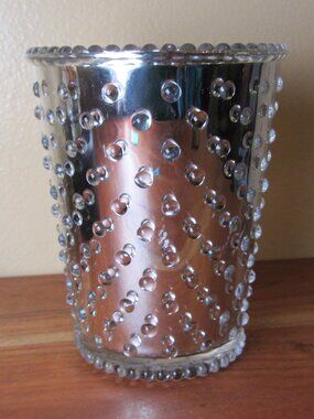 16 oz simpatico home mirrored hobnail candle holder (W6630)